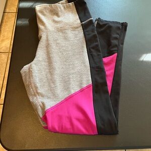 Champion Gray and Pink Leggings Performance Bottoms